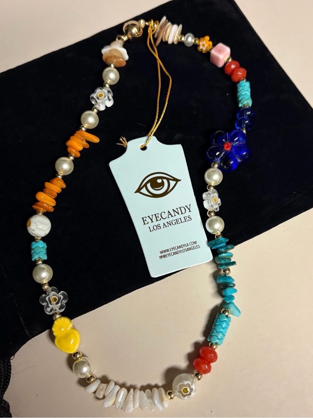 Eye Candy Multicolor Beaded Necklace with Magnetic Closure